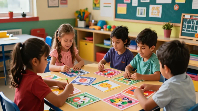 Preescolar mexicano vibrante y alegre