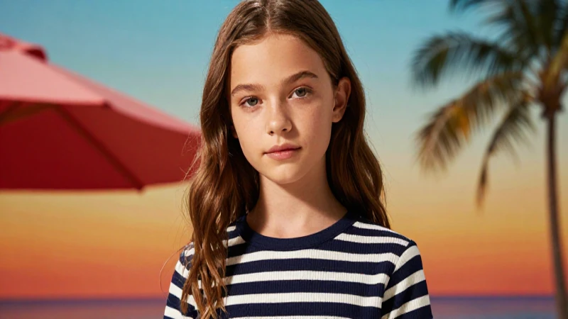 Retrato de niña, fotografía de moda vibrante