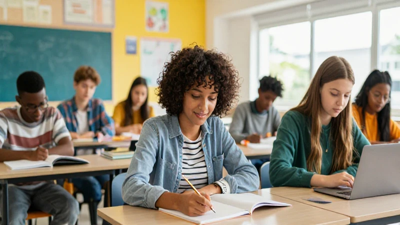 Estudiante confía mientras aprende en aula moderna