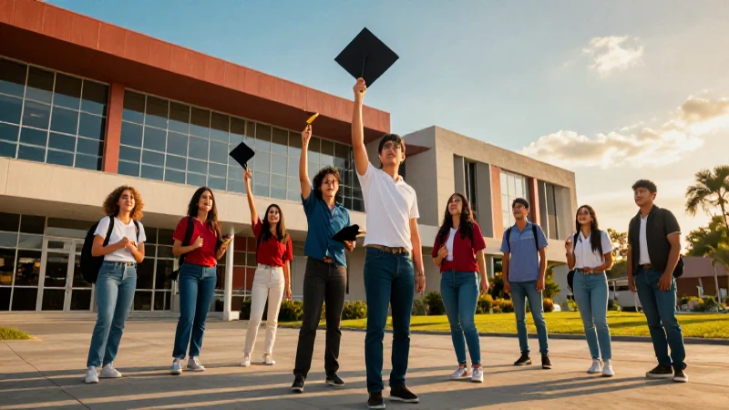 Estudiantes mexicanos celebran triunfos académicos en un campus moderno