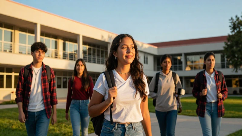 Estudiante mexicano exitoso bajo luz dorada
