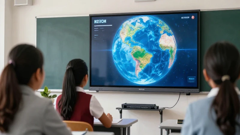 Estudiante mexicano interactúa con un globo digital