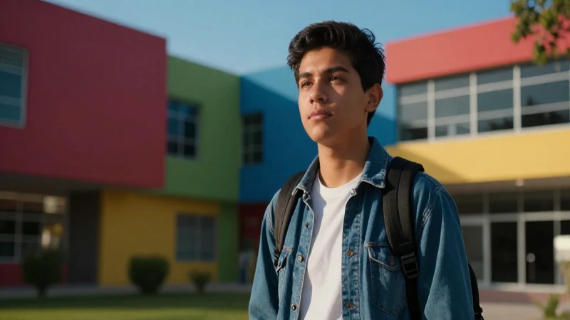 Retrato aspiracional de estudiante mexicano en campus