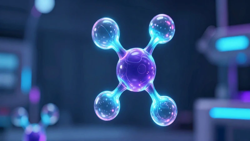 Estructura molecular futurista iluminada