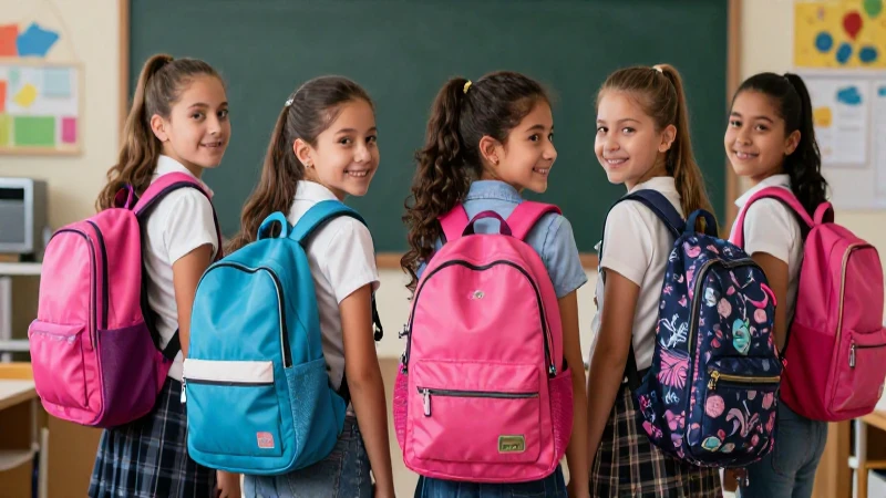 Útiles escolares modernos y coloridos para niñas