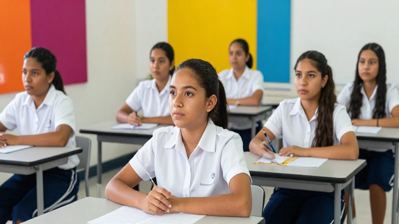 Estudiantes mexicanos en aula moderna