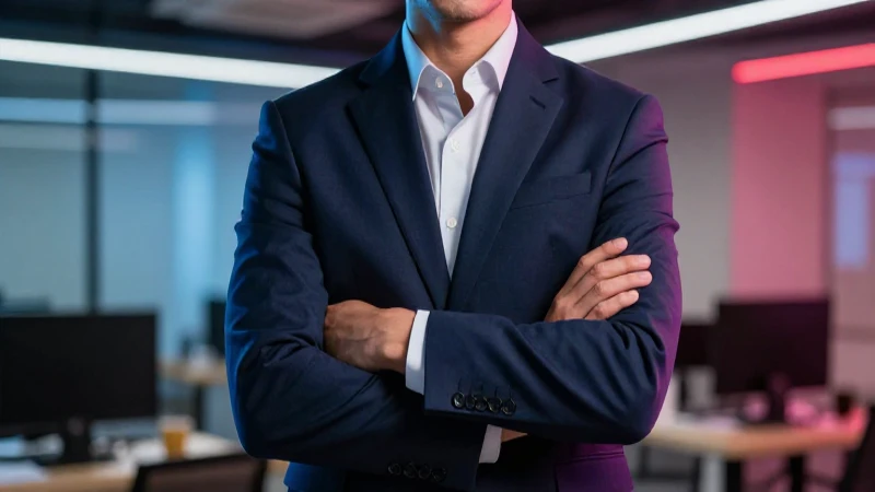 Retrato cinemático de hombre profesional de traje