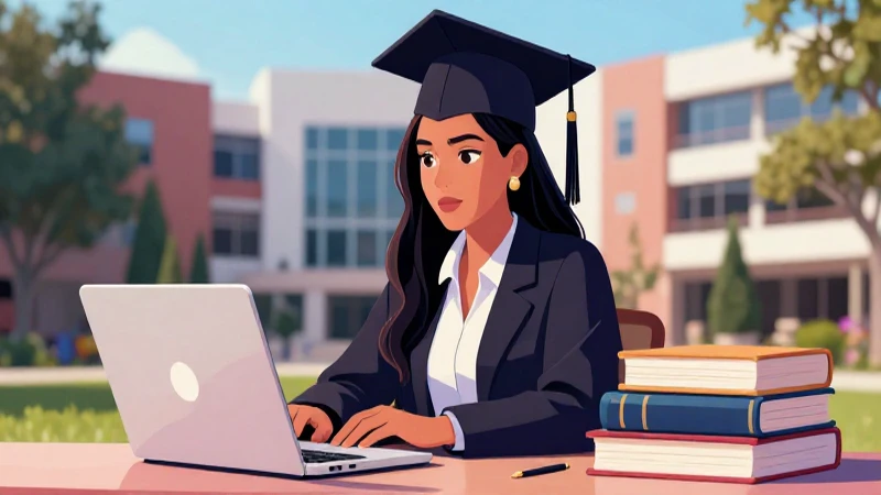 Ilustración profesional de estudiante académica mexicana