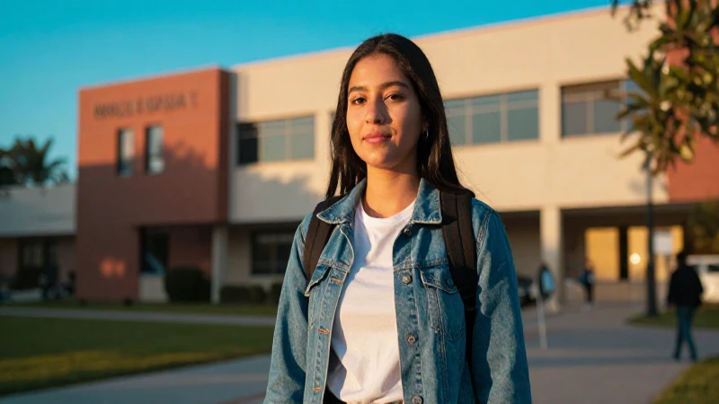 Estudiante mexicano moderno en luz dorada cinematográfica