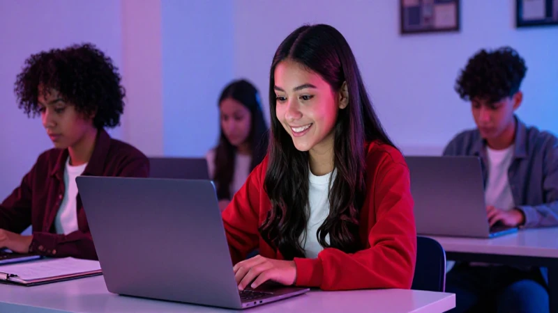 Estudiante mexicano exitoso en aula digital