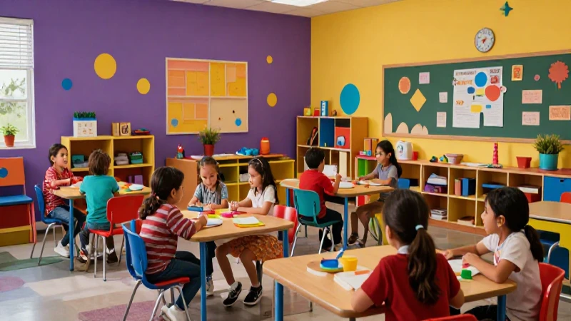 Preescolares mexicanos en aula vibrante