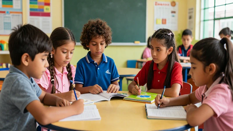 Estudiantes mexicanos en aula vibrante y moderna