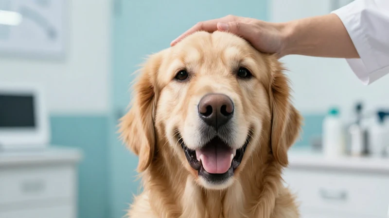 Foto de perro feliz y veterinario