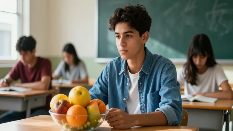 Joven mexicano estudiante en aula vibrante
