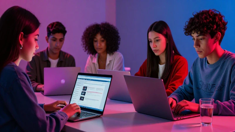 Estudiantes mexicanos modernos y conectados digitalmente