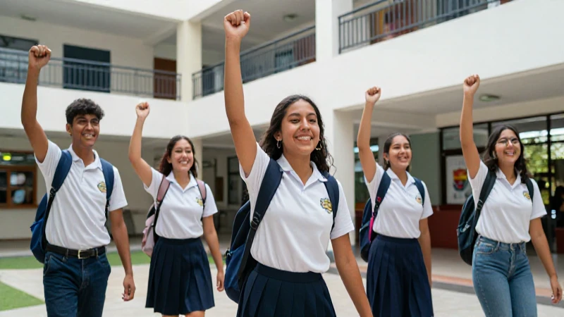 Estudiantes celebran en escuelas modernas de CDMX