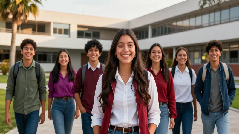 Estudiantes mexicanos exitosos en escuela moderna