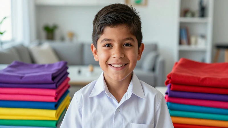 Estudiante mexicano sonriente rodeado de colores