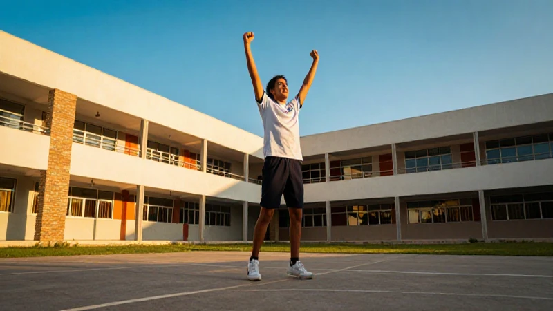 Joven atleta mexicano celebra victoria en la preparatoria
