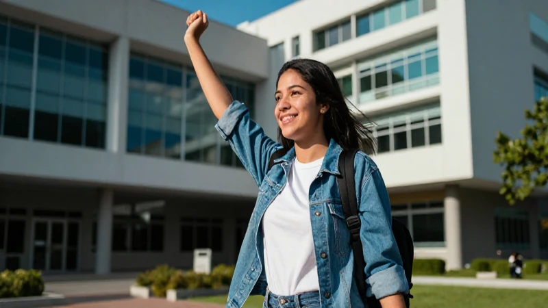 Estudiante mexicano celebra el éxito universitario