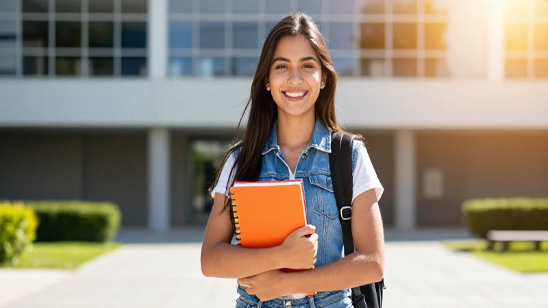 Cómo se puede cobrar sin tarjeta de bienestar 6 Estudiante universitario mexicano sonriente con libro