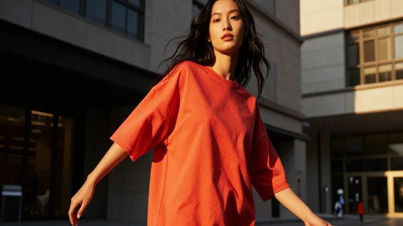 Modelo de moda urbana al atardecer, foto profesional