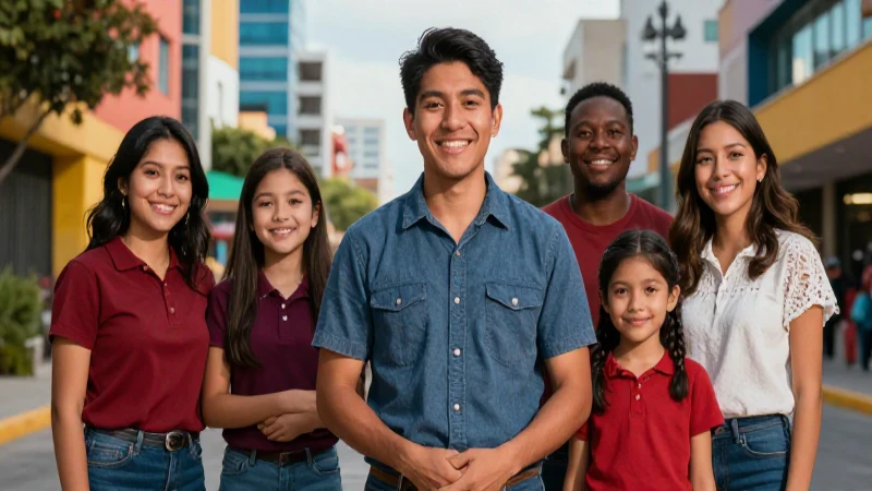 Familia mexicana diversa celebra estabilidad en comunidad moderna