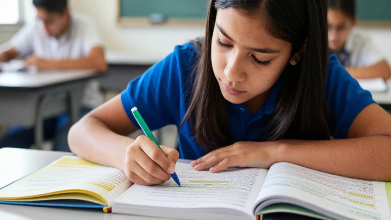 Estudiante mexicano concentrado estudiando español