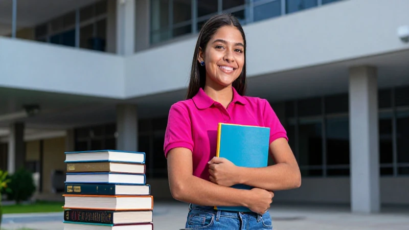 Estudiante mexicano universitario, vibrante y confiado