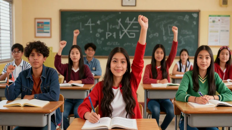 Estudiantes mexicanos celebrando éxito académico