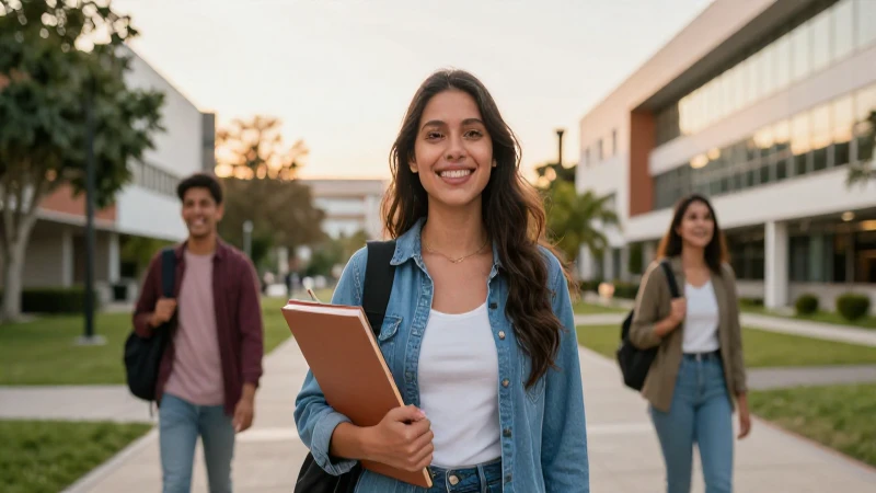 Joven estudiante mexicano exitoso con atmósfera optimista