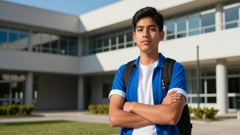 Estudiante universitario mexicano con estilo moderno