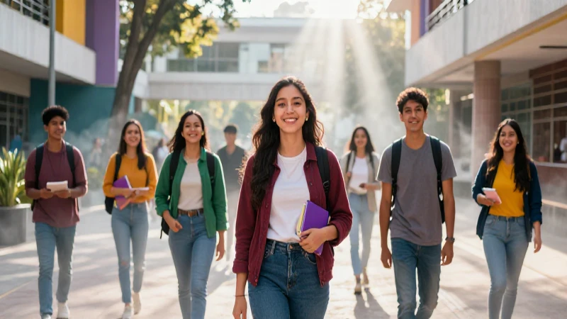 Cuánto dinero se otorga en la beca Nuevo Milenio 7 Foto dramática de estudiantes mexicanos en campus moderno