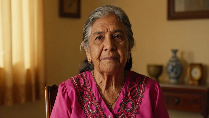 Digna anciana mexicana en ambiente cálido