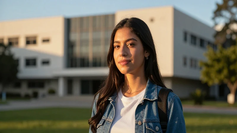 Joven estudiante mexicano en el campus
