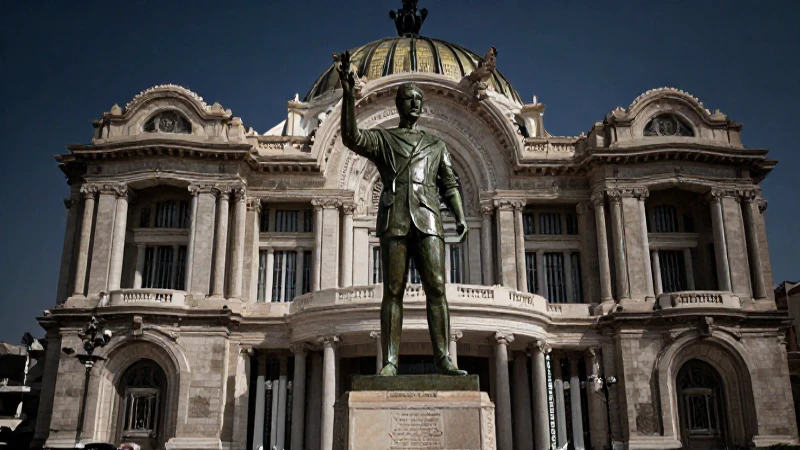 Escultura de bronce de Juárez en palacio histórico