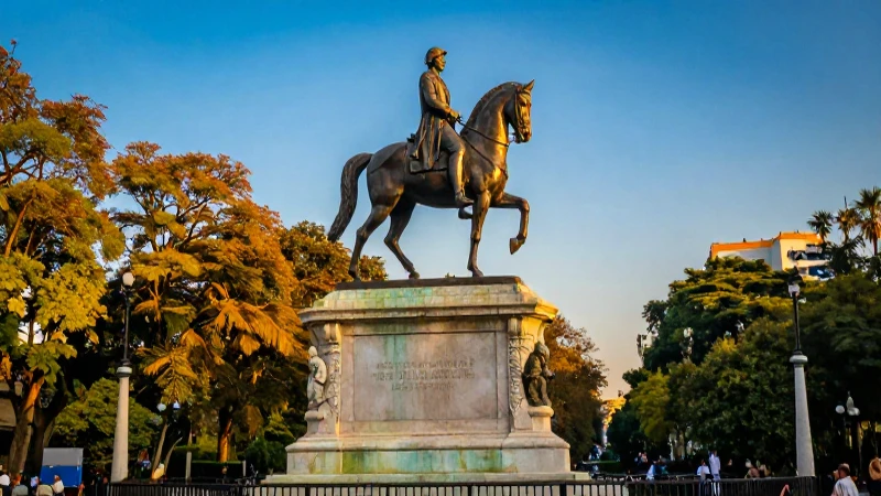 Estatua ecuestre de Juárez, majestuosa y detallada