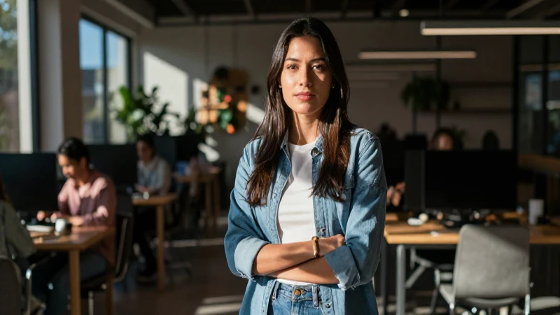 Ambicioso profesional mexicano en coworking moderno