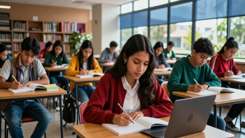 Estudiantes mexicanos aprendiendo en la universidad