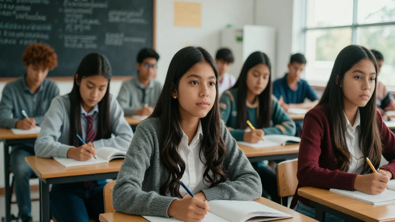 Estudiantes mexicanos brillantes en aula vibrante