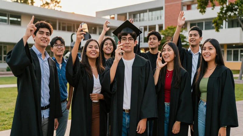 Estudiantes mexicanos celebran su graduación en campus vibrante