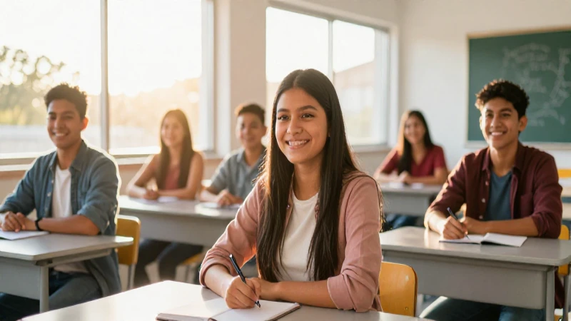 Cuál es el nuevo modelo educativo implementado por Conafe 4 Estudiantes mexicanos sonríen en aula brillante con luz dorada