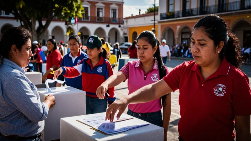 Ciudadanos mexicanos votan en plaza vibrante