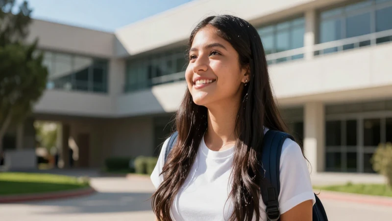 Estudiante mexicano feliz con éxito académico