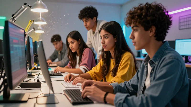 Estudiantes mexicanos aprenden tecnología en ambiente moderno