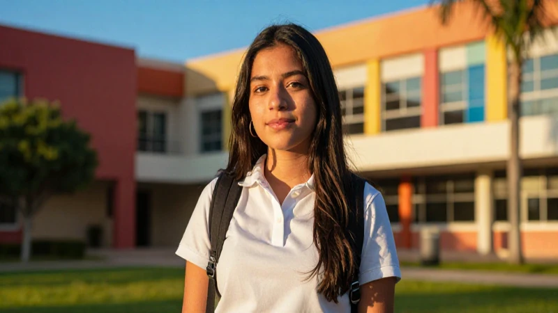 Joven mexicano estudioso en campus vibrante