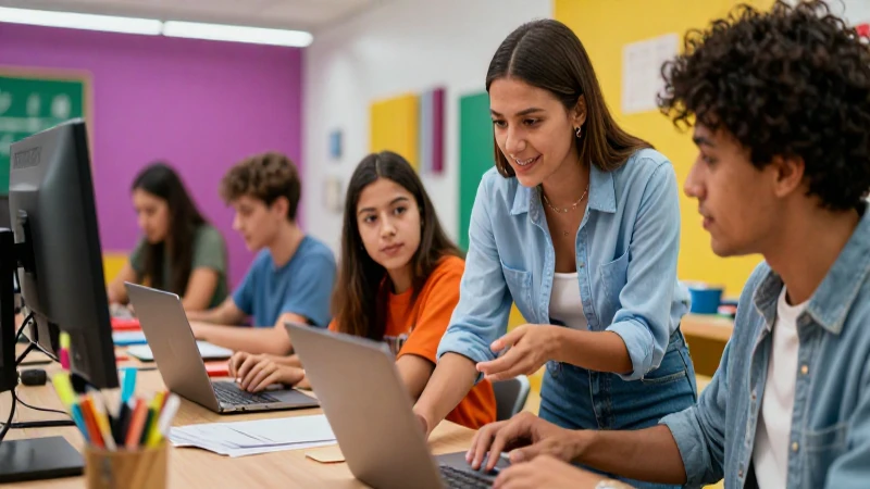 Jóvenes mexicanos en taller moderno