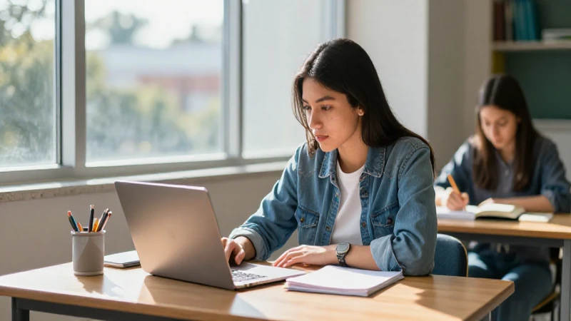 Joven mexicano estudia con luz natural