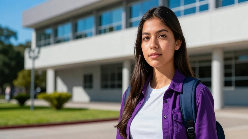 Joven estudiante mexicano ambicioso en campus universitario vibrante
