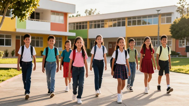 Éxito escolar de niños mexicanos sonrientes